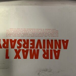Nike Air Max 1 Anniversary Box with Red Text